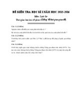 Đề kiểm tra học kì I năm học 2015-2016 môn lịch sử